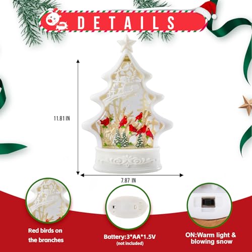 MUMTOP Globos de Neve de Natal, Globos de Neve Iluminados de Natal, Globo de Neve de Árvore de Natal