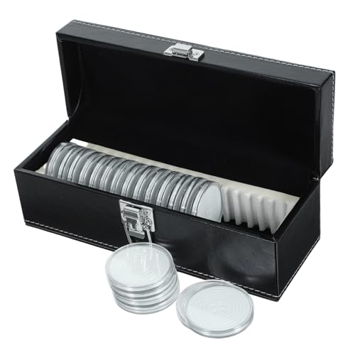 Étui compact pour pièces avec 20 emplacements sécurisés, coffret de présentation noir