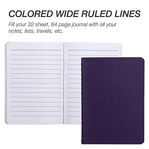 Image of Samsill 12 Pack Soft Cover Mini Journals 3.5 inch x 5 inch Gift Set, Assorted Rainbow color and Has 32 Sheets, 64 color Lined Pages with A White Magnetic Storage Box (22333)