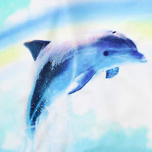 One Piece Swimsuits For Girls, Cute Tie Dye White Blue Dolphin Print Bathing Suits,Size 10-12 #TOP4