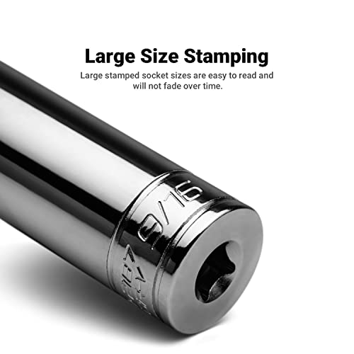 Capri Tools 1 In. Deep Socket, 3/8-Inch Drive, 6-Point, Sae #TOP4