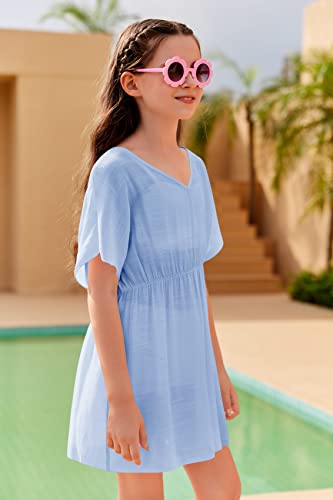 Image of Fommykin Girls Swimwear Cover Ups Kids Beach Bathing Suit Coverups Cute Sweet Bikini Swimsuit Tunic Dress