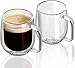 Vzaahu - Taza Individual Doble Pared con Aislamiento, No quema. Para Café Espresso, Té, Chocolate Caliente, Apta Microondas y Lavavajilla. Ideal Regalos, Deco de Hogar, Cumpleaños [2u 360ml]