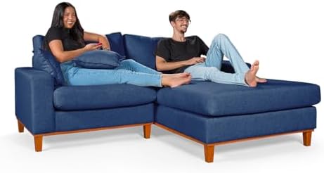 Sofá Paris 2 Lugares Living Com Chaise Essencial Estofados (Lado ...