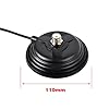 UAYESOK Base de Montage magnétique pour antenne HF/VHF/UHF Base de 4,3 Pouces (110 mm) avec câble coaxial RG58 5M (16,4 Pieds) Prise PL-259 pour émetteur-récepteur Radio Marine Bande UHF Felmale CB