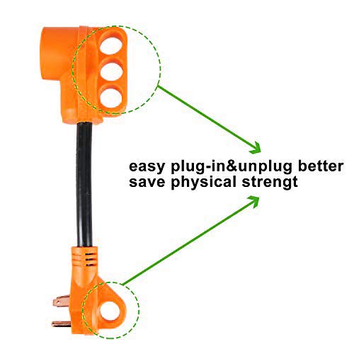 Epicord Heavy Duty Rv Adapter 30 Amp Male To 50 Amp Female Dogbone Power Cord With Handles Connector, 12Inch (Tt-30P To 14-50R) #TOP1