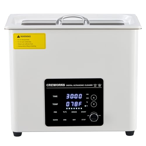 CREWORKS 6L Pulitore Ultrasuoni Digitale 180W Vasca Ultrasuoni con Modalità