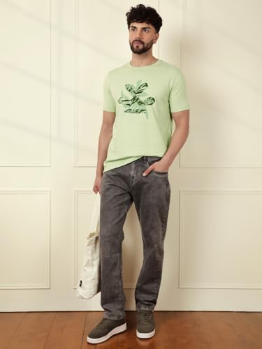 Image of WROGN Men's 100% Cotton T-Shirt | Chest Graphic Print | Slim Fit