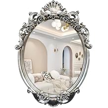 LTSRLL Decorative Wall Mirror - 24" W X 32" L - Vintage Hanging Mirrors for Bathroom, Farmhouse, EntrywaySilver