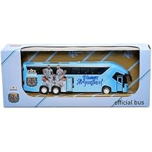 Argentina National Team Official Collectible Miniature Bus Premium Die-Cast Soccer Bus Toy with Friction-Power Engine Pull-Back & Go Licensed Football Merchandise & Fan Display Model
