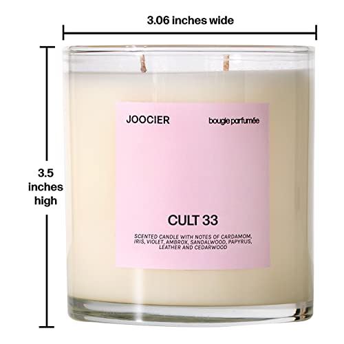 Joocier | Cult 33 Candle-Sandalwood, Papyrus, Leather, Cedarwood | Santal 33 Fragrance Inspired Candle 10 Oz 70+ Hour Burn Time Double Wick Luxury Home Fragrance Scented Candle Home Décor Non Toxic #TOP1