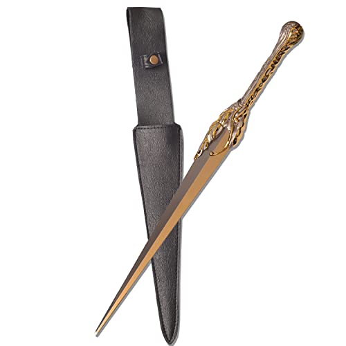Galadriel Short Sword,Metal Elven Short Sword with Display Stand,Artanis Medieval Cosplay Costume Accessories Collectibles