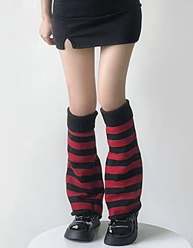 Image of WODECASA Girls Kawaii Leg Warmers Knitted Flared Leg Sleeves Goth Crochet Baggy Cuff Ankle Heap Socks