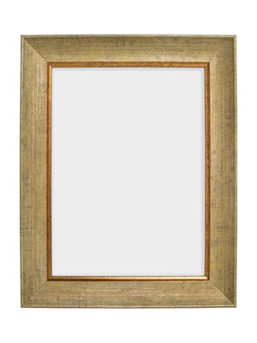 Image of GOLDEN PEACOCK 6x8 Inch Photo Frame - Antique Gold & Beige Finish | Vintage Decorative Tabletop & Wall Hanging Picture Frame for Home Decor & Gifting
