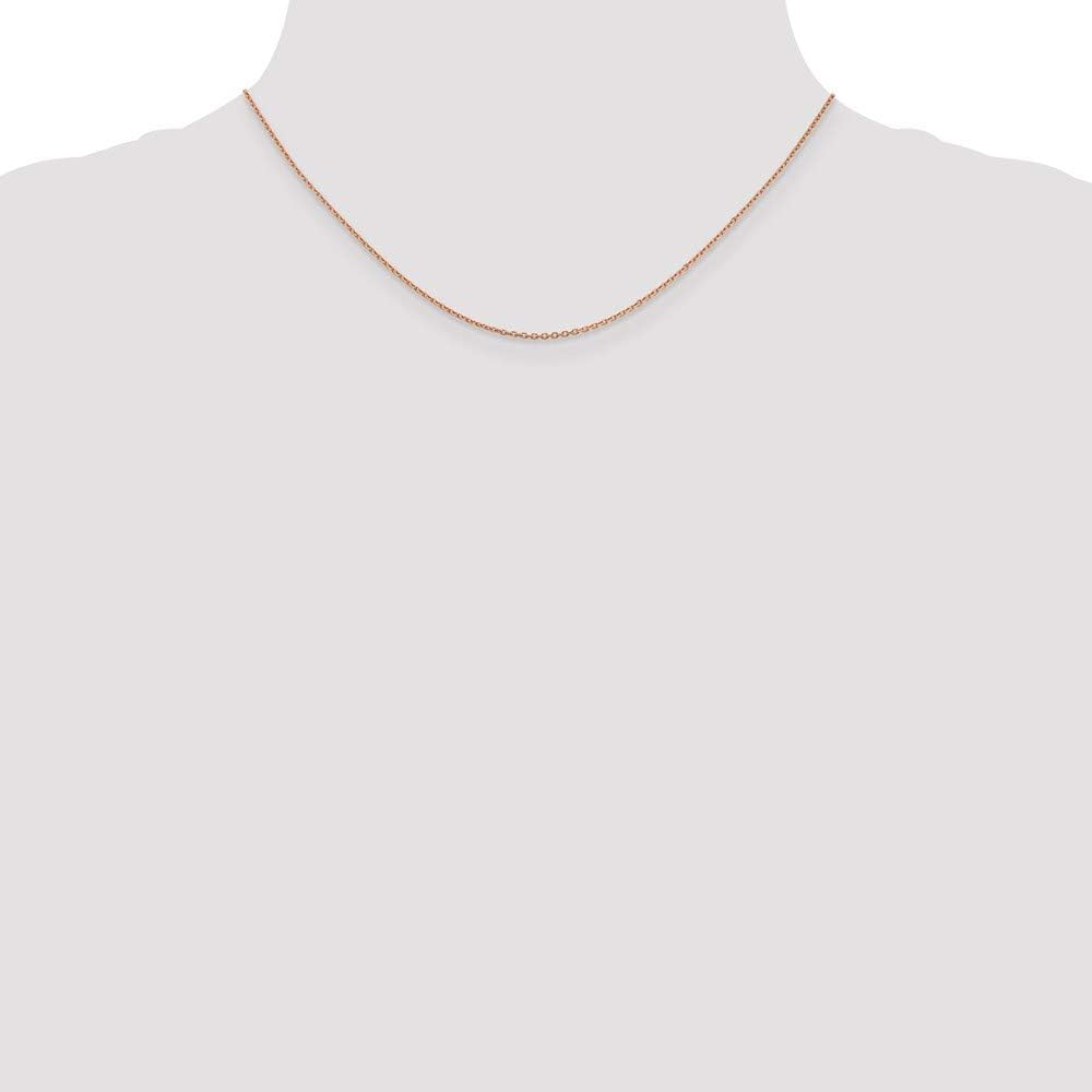 Chain Necklace 14K Rose Gold Cable Diamond-cut 16 in 1.4 mm