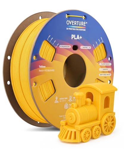 OVERTURE High Speed PLA+ 2.0 3D Printer Filament 1.75mm, 1kg Yellow