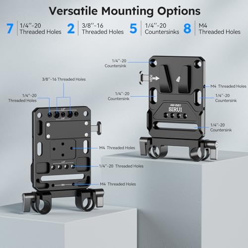 Sirui V-Lock Base and Wedge Kit, Universal V Mount Battery Plate with Dual 15mm Rod Clamp for Camera Power Supply, Quick Release Set with Multi Mounting Points, AM-VM01 by Sirui - Used condition - Image 2