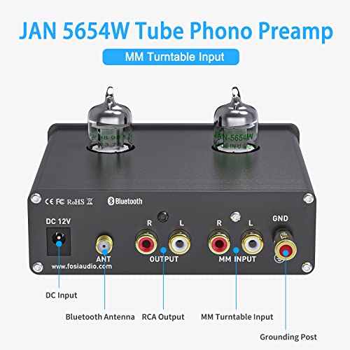 Fosi Audio Box X3 5654W Tube Phono Preamp Turntable Preamplifier For Mm Phonograph Bluetooth 5.0 Mini Stereo Hi-Fi Pre-Amplifier For Home Audio Record Player Sound System #TOP2