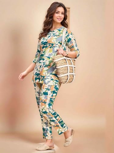 Image of RICHIK Women's Co-ord Set|Kurta Set for Women|Printed Kurta with Pant|Co-ord Set
