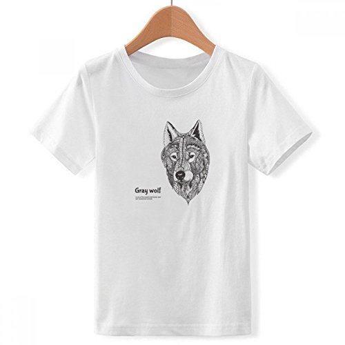 T-shirt garçon motif loup gris GentleCrew pour l'école et les loisirs