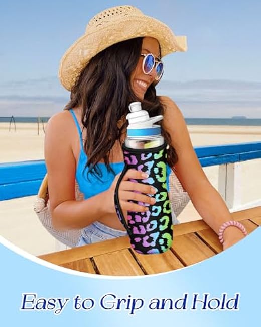 Water Bottle Sleeve for Cirkul 22 oz - 2 Pack Bottles Cover Holder Carrier Bag with Side Handle