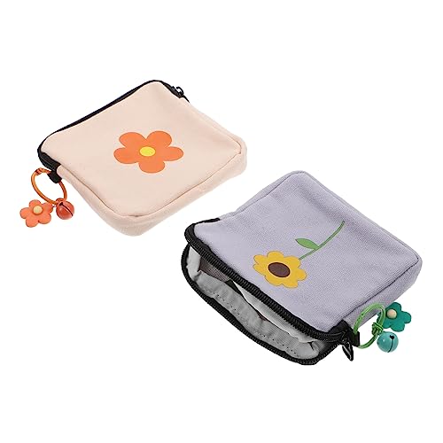 SOESFOUFU 3セット シックな多機能トイレタリーバッグ パッドホルダー 女性用製品用 再利用可能な生理用ナプキンバッグ ポータブル収納 女性用ナプキン 2個×3