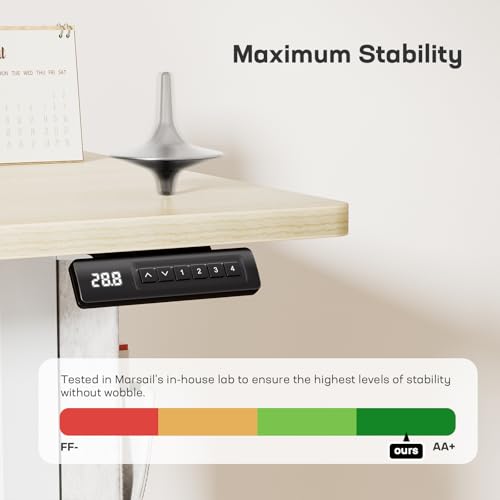 Marsail Electric Standing Desk, 40x24 Inch Adjustable Height Home Office Gaming Desk with 4 Memory Presets, Storage Bag, Stand-Up Desk for Computer Workstations. Headphone Hook,Cable Organizer