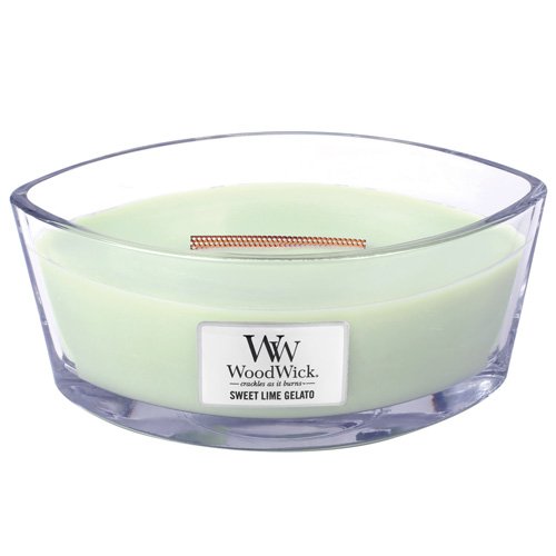 WoodWick Sweet Lime Gelato HearthWick Candle, Green