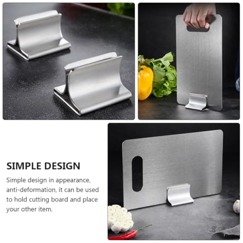 Soporte organizador de acero inoxidable para tablas de cortar en cocinas pequeñas 7