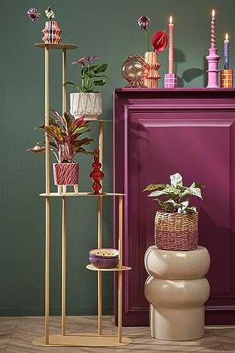 MICA Decorations Fonda Pflanzentisch – L 47,5 x B 27 x H 140 cm – Metall – Hellgelb