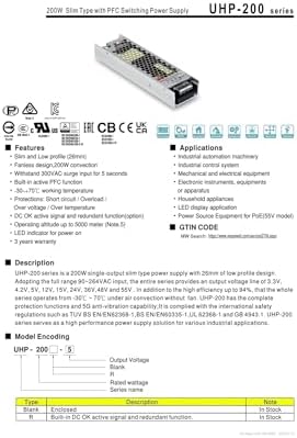 UHP-200-12 200.4W Slim Type Switching Power Supply 12V/16.7A image 5