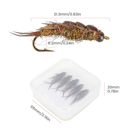 5pcs Fly Fishing Hook, Nymph Stonefly Lure Fly Bait For Trout Bass Grayling - Image 4