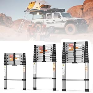 Ausziehbare Teleskopleiter 2.6M(8.5 FT), Faltbare Mehrzweck-Ausziehleiter mit maximaler Belastung von 150kg (330LBS), Hochbelastbare gerade kompakte Leiter für Haus, Außen, BAU