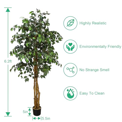Epestoec SZ-XKRS190CM 6.2Ft Artificial Ficus Silk Tree thumb #2
