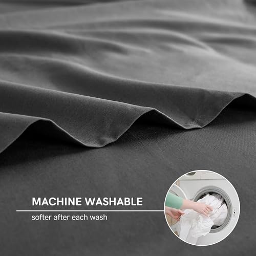 YnM Exclusive Cotton Duvet Cover for Weighted Blankets with 16 Strings (Dark Grey, 60"x 80") by YnM - Used condition - Image 5