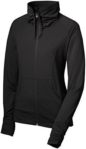 Sport Tek Ladies Sport-Wick Stretch Full-Zip Jacket L Black