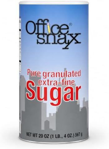 Office Snax Sugar Canister, 20 oz Reclosable Canister