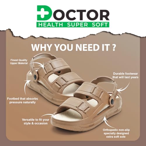 Image of DOCTOR HEALTH SUPER SOFT Men's Sports Sandals | Lightweight EVA Sandals with Back Strap | Anti-Skid Cushioned Comfort Outdoor Casual Walking Sandals
