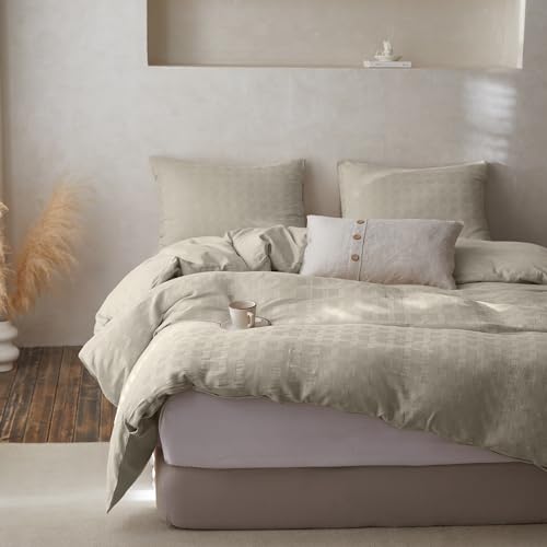 Biselina 100% Cotton Duvet Cover Set Waffle Weave 3Pcs thumb #8