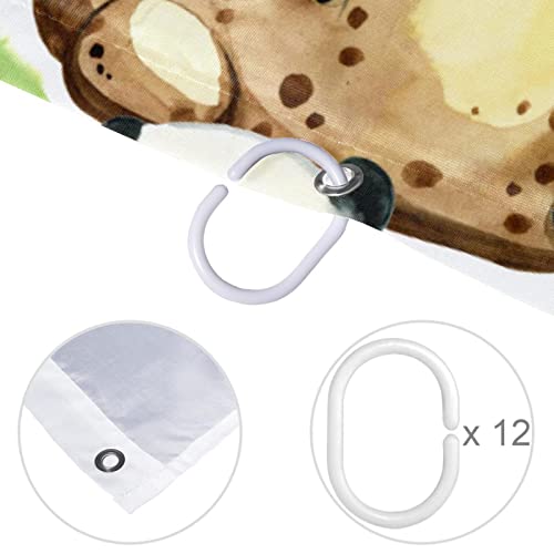 Rideau de douche Panda Vert de qualité supérieure avec œillets et crochets