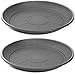 Desconocido Pack 2 Plato para Maceta Plástico PVC/Platillo Maceta Grises 24cm y 26cm / Bandeja de Plástico para Maceta Redondo (24cm y 26cmGris)