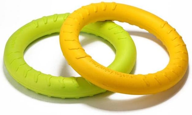 KOKSI Rubber Dog Chew Toy, Flying Ring for Small, Medium, Large Dogs, 18 cm