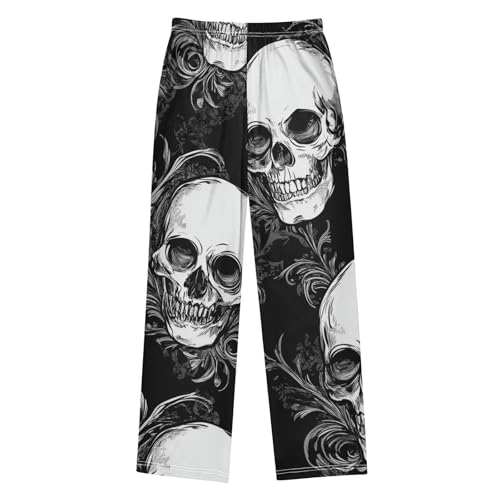 ZZXXB Skull Swirl Boys Long Pants Soft Trousers Elastic Waist Kids Lounge Bottoms with Pockets S-XL2