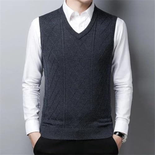 Mens Winter Fashion V-Neck Sweater Vest Short Slim Fit Solid Color Sleeveless Sweater Vest2