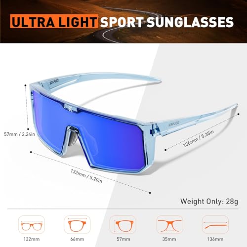 KAPVOE Polarized Cycling Glasses Sports Sunglasses for Men Women, UV400 Protection MTB Bicycle Baseball Mountain Bike K232 — view 5