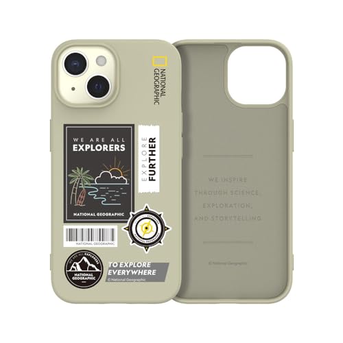 Image of National Geographic Palette Color Wappen Case TPU for iPhone 15 Plus Back Cover Case (Surfing Stone Beige)