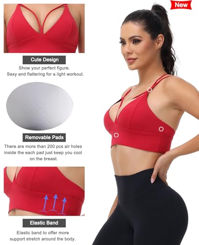 Image of MotoRun Bralettes for Women, Strappy Sports Bra Push up Bralette Sexy Bras Rave Top