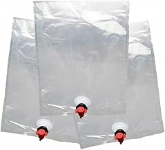 FUBESK 5 x 5 Litre Bag In Box Beverage Dispenser Replacement Bags for Drinks Bag in Box with Butterfly Tap