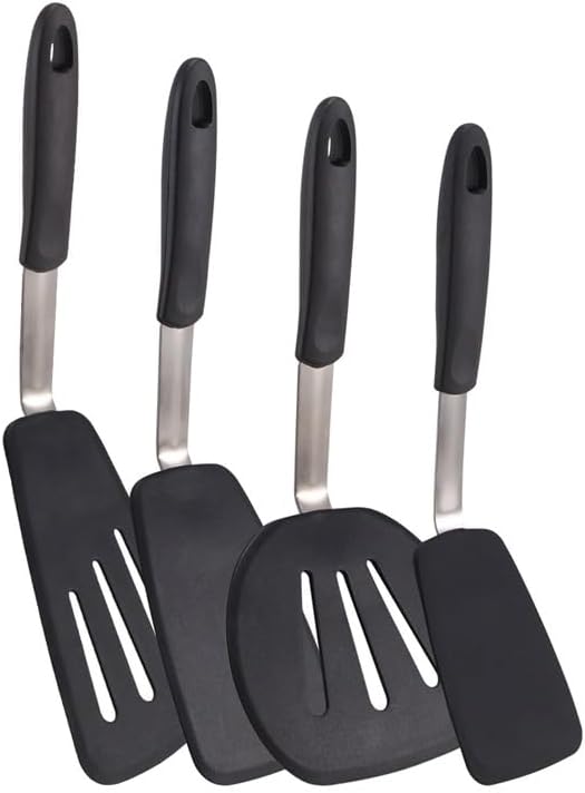 DUYHBAWRS-779 Spring Steel Silicone Kitchenware Set Of 4 Non-Stick Silicone Spatula Western Flexible Steak Spatula Set