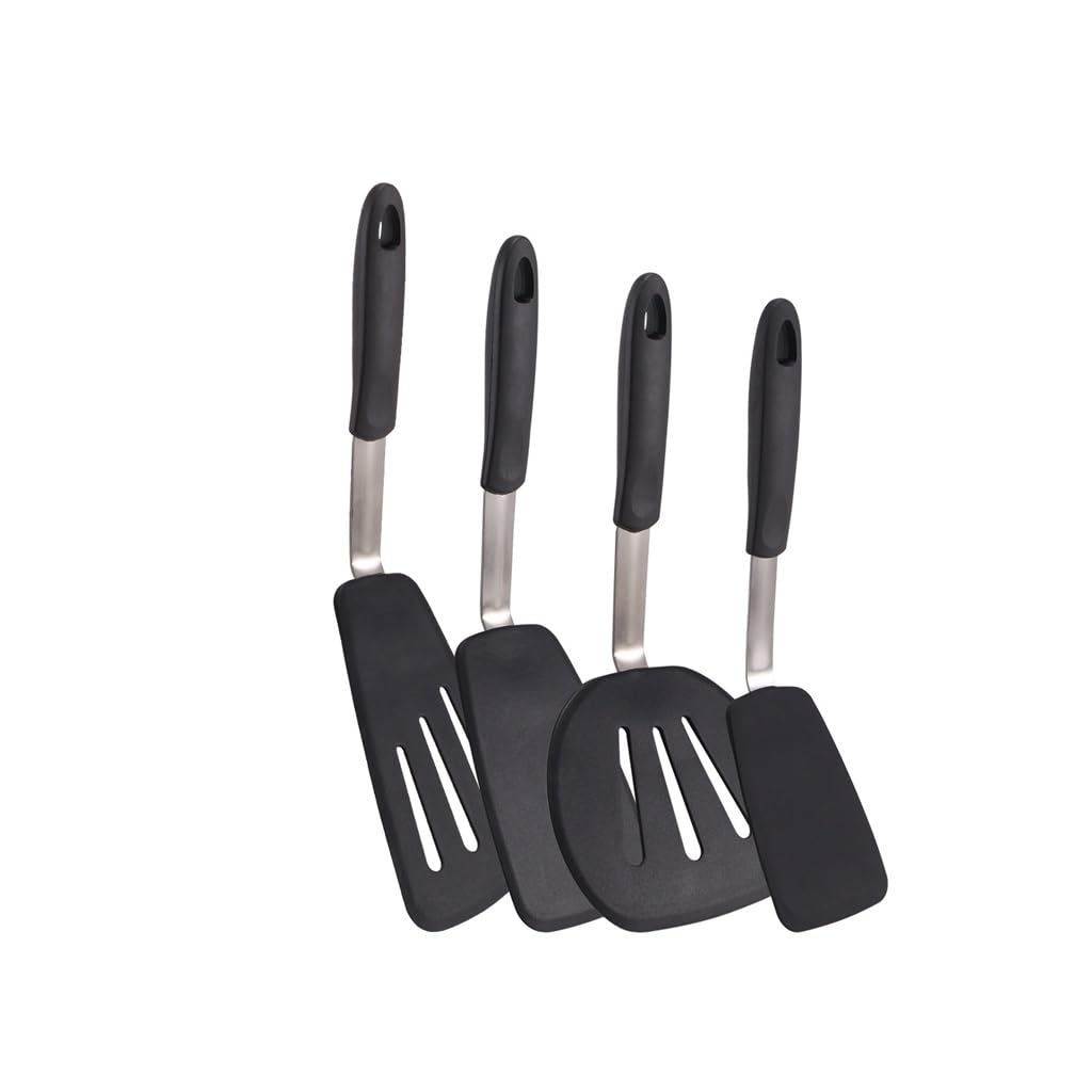 PNAWLLCF De Utensilios De Cocina De Silicona De Acero con Resorte De 4 Espátulas De Silicona Antiadherentes De Espátula Flexible Occidental For Filetes